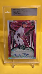 2023 Leaf Metal handsigniert Pre-Production Proof Wave Pink Brayden Taylor 1/1 - Bild 1 von 2
