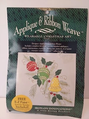 Cinta con apliques para planchar tejido portátil arte navideño acebo adorno artesanías nuevo Foto 1 de 4