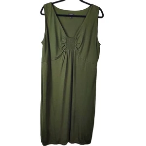 Talbots Plus 2X Green Sleeveless Knit Shift Dress Pullover Comfortable Travel - Picture 1 of 7