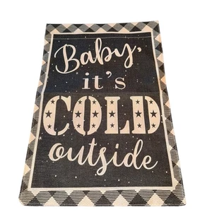 Winter/Christmas Garden Flag 12”x18” Doubled Sides Black White New Without Tags - Picture 1 of 4