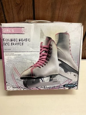 DBX Niñas Doble Hoja Patines de Hielo Talla 12J Vinilo Soporte Principiante Nuevo Hielo Foto 1 de 4