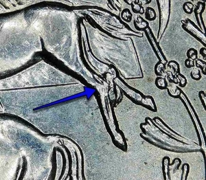 Die Chip Error - 2006 Nevada State Quarter - Die Chip on Horse's Legs - Picture 1 of 4