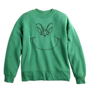Damen The Grinch Graphic Grinch Face Fleecepullover - XL - Neu mit Etikett - Bild 1 von 6
