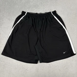 Vintage Y2K Nike Basketball Running Shorts Men's Size XL Black White Baggy 9" - Picture 1 of 12
