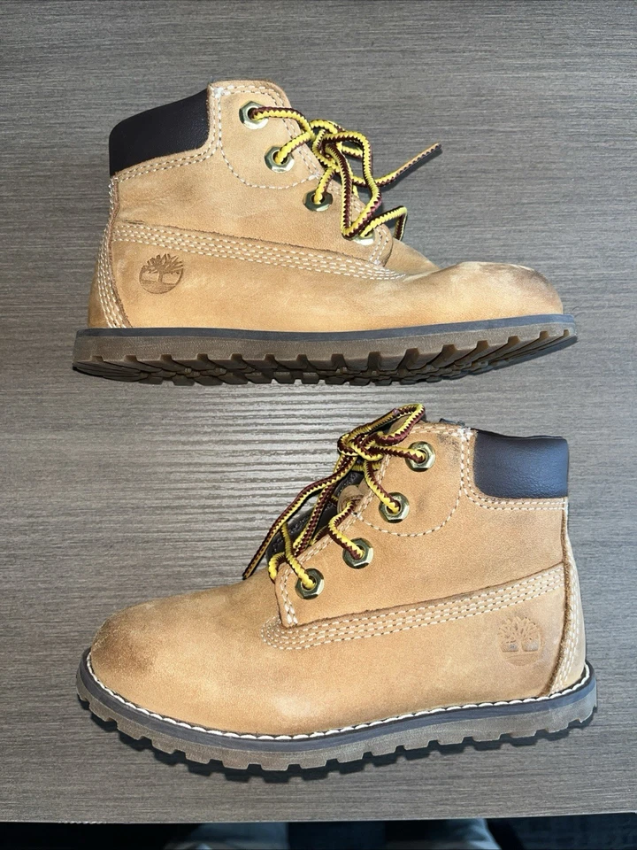 Timberland Wheat A125Q Pokey Pine Niño Pequeño Cremallera Lateral Botas! Talla 9C Foto 1 de 4