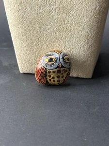 HAND PAINTED RIVER STONE ART Owl by EDS Collectible Rocks MUNICH 1967 - Picture 1 of 7
