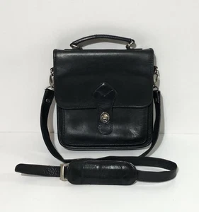 Vintage Wilson's Leather Cross Body Bag Black Willis/Station Satchel Coach Style - Picture 1 of 15