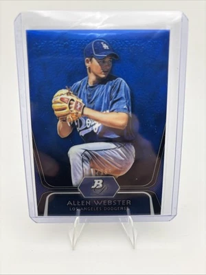 2012 BOWMAN PLATINUM PROSPECTS BLUE REFRACTOR ALLEN WEBSTER #BPP47 DODGERS /199 - Image 1 of 3