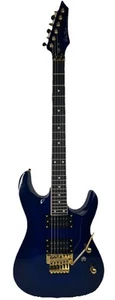 Guitarra eléctrica Harley Benton S620 Trans azul, herrajes dorados, Floyd Rose 6 cuerdas - Imagen 1 de 14