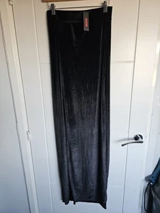 Misspap Velvet Maxi Skirt - Black - Size 12 - BNWT - Picture 1 of 3