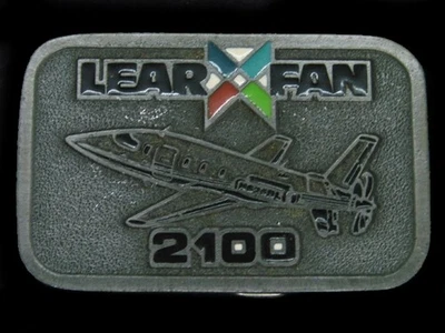 TJ01161 VINTAGE 1970s **LEAR FAN 2100** AIRCRAFT BELT BUCKLE Foto 1 de 2