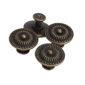 4 PC Cabinet & Furniture Knobs Vintage Dresser Antique Bronze Pullers - Bild 1 von 4