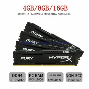 4GB 8 GB 16GB RAM DDR4 2133/2400/2666/3200 MHz DIMM 288-pin Memory For Desktop - Picture 1 of 8