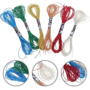 Pulsera de hilo de costura metálico 6 piezas para hacer hilo bordado brillante - Imagen 1 de 20