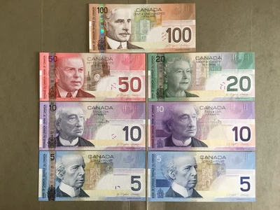 Canada Banknotes UNC Journey Series Full Set (7 Notes) $5 - $100 - Image 1 of 4