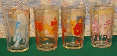Vtg Lot 4 Archie Jelly Jar Glass 1971 Sabrina Betty Veronica Jughead Hot Dog - Image 1 of 4