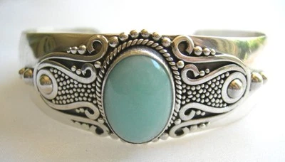 Amazonite Sterling Silver Cuff Bracelet - Image 1 of 2
