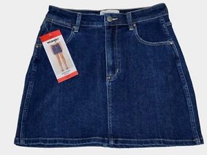 Wrangler Straight Skirt Mini Length Dark Rinse Blue Womens Size 8 New With Tags - Picture 1 of 8