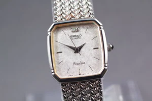 [Near MINT] Vintage SEIKO Exceline 7321-5910 Diamond Dial Quartz Women Watch - Picture 1 of 11