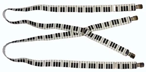 BRETELLE ELASTICHE STAMPATE PIANOLA TASTIERA PIANOFORTE - Picture 1 of 1