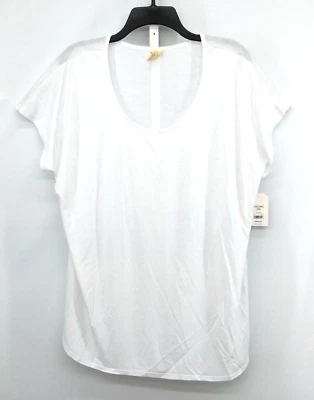 Camisa Pullover Top Desteñida Glory Para Mujer Talla XXL Blanca Manga Corta Cuello Redondo Foto 1 de 4