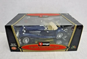 Blue Mercedes-Benz 500K Roadster 1936 Burago 1/20 Scale Diecast HS-B6 - Picture 1 of 2