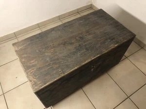 Überseekoffer Antik Holzkiste Koffer Truhe alt Holz Reisebox - Bild 1 von 5