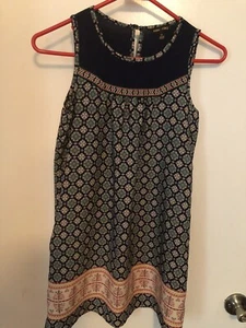 Girls’ Max + Riley Navy Geometric Design W/Border -Size 10 - Picture 1 of 10
