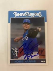 Hobie Harris 2018 Tampa Tarpons Signed Team Card IP Auto - Picture 1 of 1