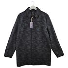 Common People Mens Black Camouflage Camo Wool Overcoat Size XL