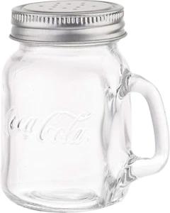 Coca-Cola Mason S&P Shakers, Glass Jar with Metal Lid, 4.75Oz - Picture 1 of 2