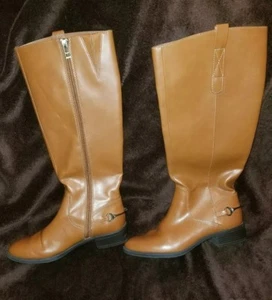 SAM & LIBBY Perry Womens Knee High Boots Riding Boot Cognac Brown Sexy - Picture 1 of 11