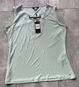 Tommy Hilfiger Tank Top Dress Shirt Blouse Sleeveless Sage Mint Size M NWT - Picture 1 of 11