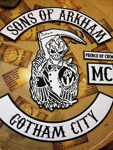 EMBROIDERED SONS OF ARKHAM GOTHAM CITY BACK PATCH (Made To Order) - Picture 1 of 6