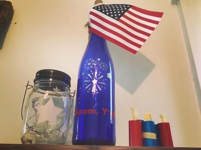 «Boom Y» все красный и серебряный штампованный виниловый логотип винная бутылка фонарь  - Изображение 1 из 4