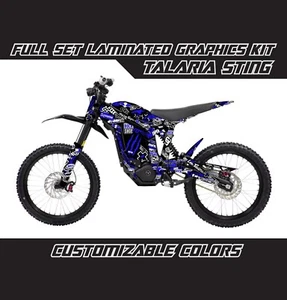 TALARIA STING Blue Black Stickerbomb Decals Stickers Skin Wrap Graphics Kit - Bild 1 von 2