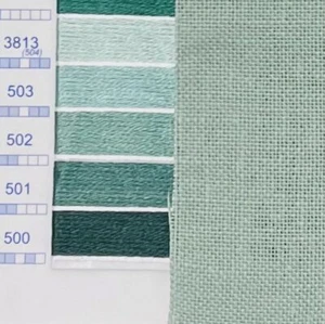 Wichelt 32 Ct 100% linen Stony Point soft blue green cross stitch embroidery - Picture 1 of 1
