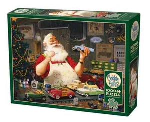 Santa Painting Cards 1000 Piece Jigsaw Puzzle Cobble Hill New - Picture 1 of 4