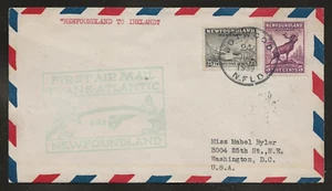 1939 NEUFUNDLAND Luftpost Abdeckung - Erste transatlantische - IRLAND - Bild 1 von 2