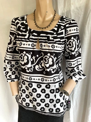 Matthew Williamson ~ Blusa Top Geométrica con Ojo de Cervedura Negro y Nuevo con Etiquetas Foto 1 de 4