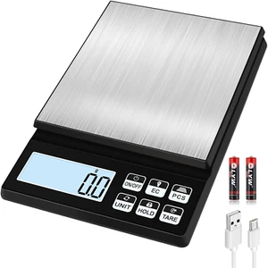 Báscula de cocina digital recargable, [5Kg/0.1G] Báscula de alimentos para bricolaje, alta precisión - Imagen 1 de 7