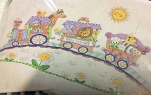 Cross Stitch Kit ~ Dimensions Baby Express Animal Train Crib QUILT #73427 - Picture 1 of 3