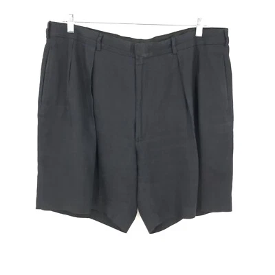 Pantalones Cortos DE COLECCIÓN Ralph Lauren Para Hombres 42 Gris Golf Lino Plisado Bolsillos Preppy EE. UU. Foto 1 de 4