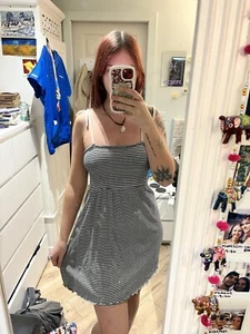 Navy And White Striped Mini Dress SIZE 6 - Picture 1 of 3