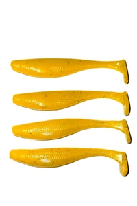 4 Zoll Badeköder, gelb, 4er-Pack, Dee's Baits - Bild 1 von 1