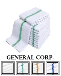 24 green stripe super bar towel bar mop kitchen restauran cleaning towels 33oz - Picture 1 of 1