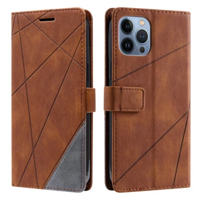 Para iPhone 17 Pro Max 16 13 12 11 XR 7 Cuero Tarjeta Billetera Abatible Soporte Teléfono Estuche Foto 1 de 4