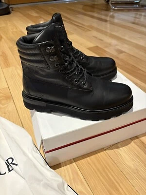 $700 Hombres MONCLER "Peka" Botas de Senderismo Cuero Negro 43 EE. UU. 10 Foto 1 de 4