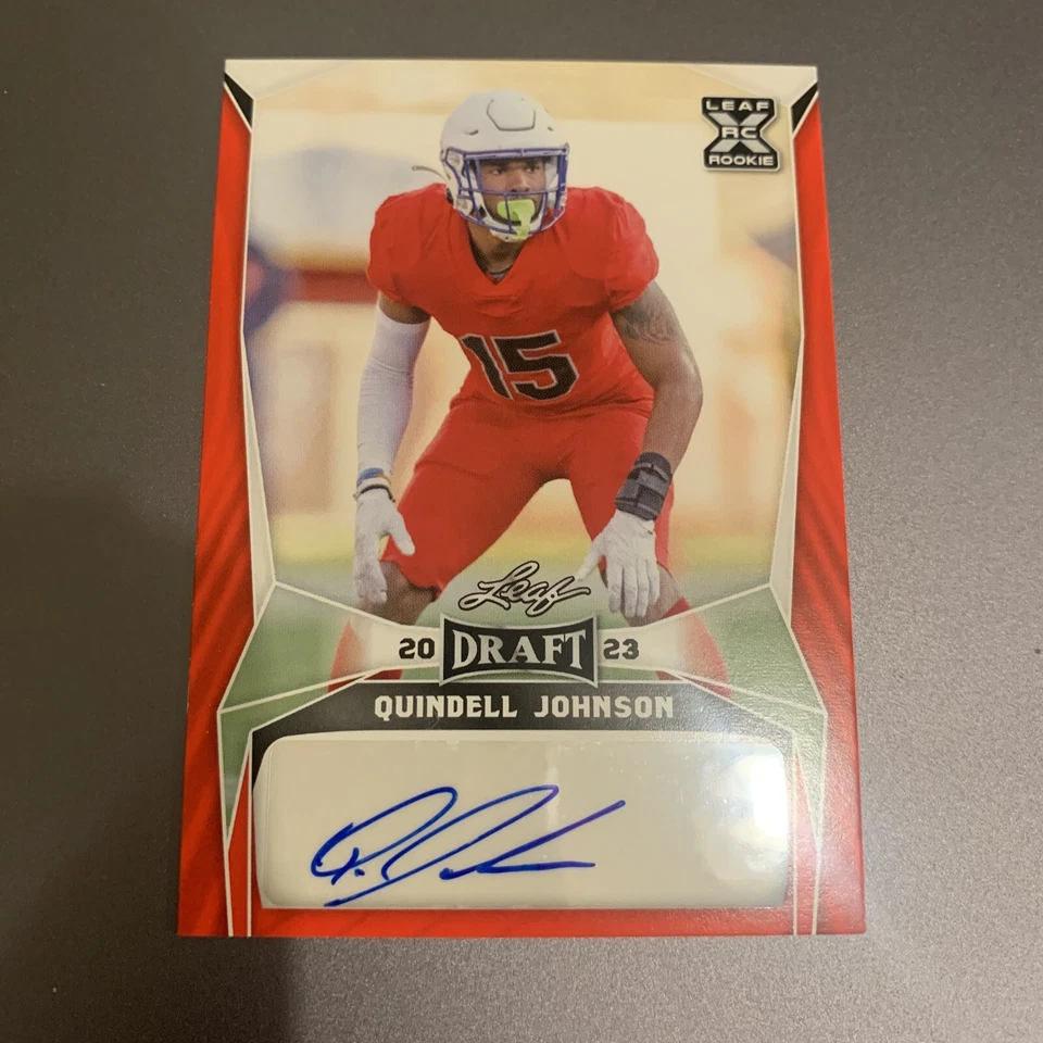 2023 Leaf Draft - Autographs Red #BA-QJ1 Quindell Johnson (AU, RC) - Image 1 of 2