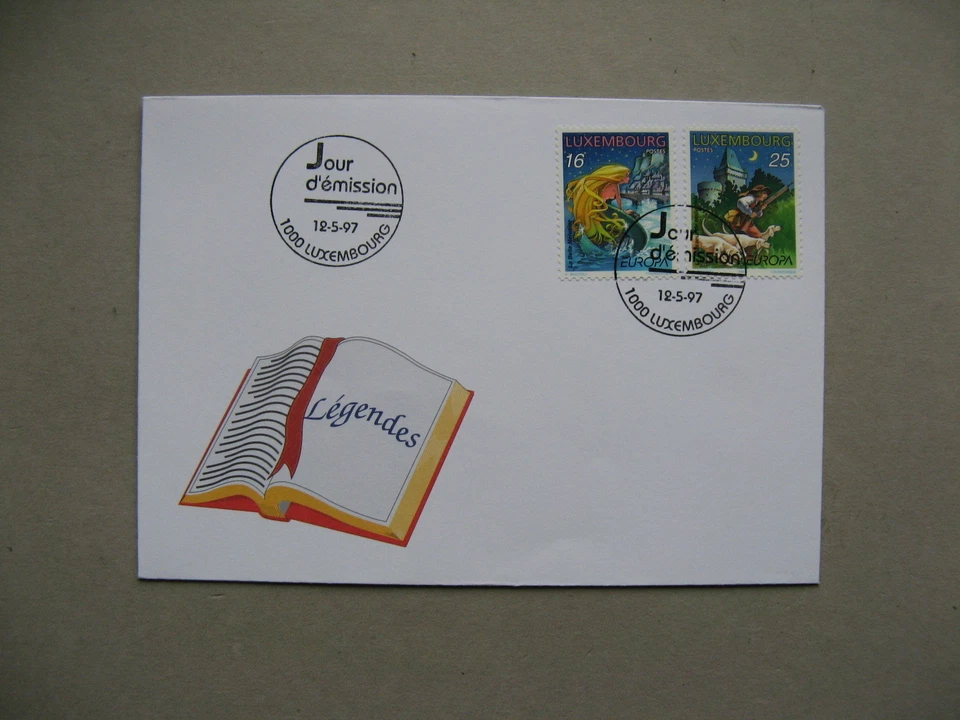 LUXEMBOURG, cover FDC 1997, hunting dog, mermaid - Image 1 of 1